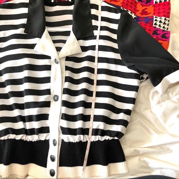 Vintage black and white striped blouse - Picture 11 of 12